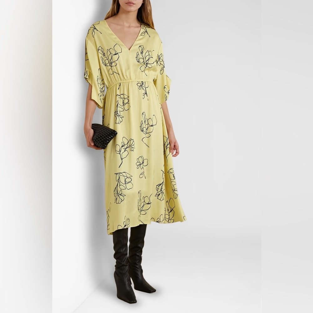 Jason Wu Floral-print satin-crepe midi dress size 0